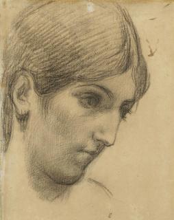 Pierre Puvis de Chavannes - Etude de tête de femme, vue de profil