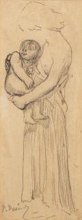Pierre Puvis De Chavannes - Etude Pour \'La Soeur Ainée\'