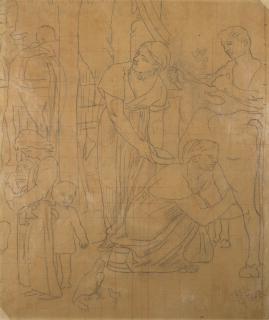 Pierre Puvis De Chavannes - Étude pour l’Enfance de sainte Geneviève