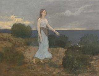 Pierre Puvis De Chavannes - French la Fée Aux Grèves (Fairy Of The Strand Or Young Woman Walking Along The Shore)