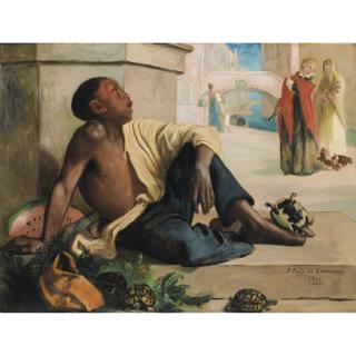 Pierre Puvis De Chavannes - Le Marchand De Tortues, À Venisepierre Puvis De Chavannes ; Tortoise\'S Seller In Venice; Signed And Dated Lower Right 1854 ; Oil On Canvas