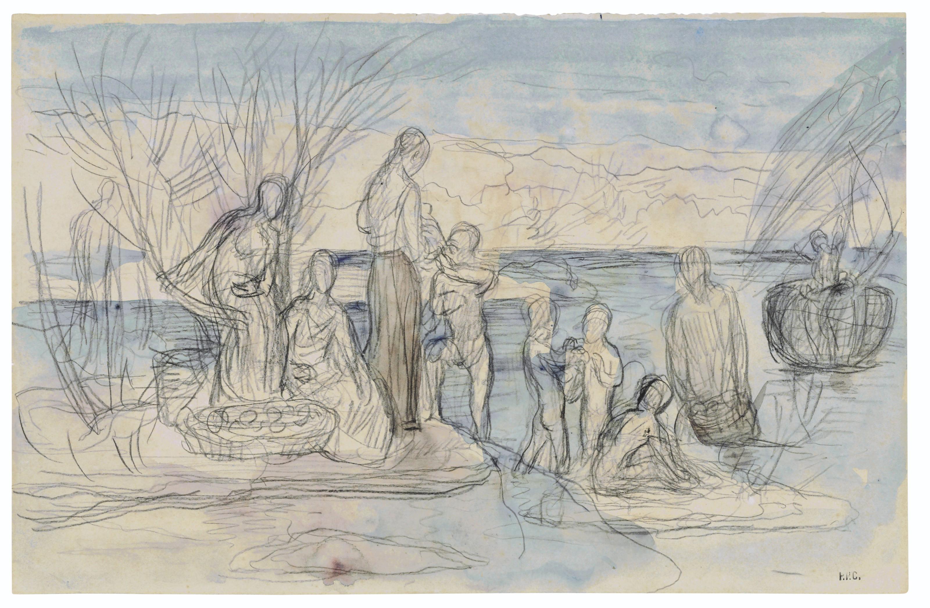 Pierre Puvis De Chavannes - Study for \'Doux Pays\'