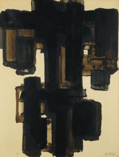 Pierre Soulages - Brou De Noix 65 X 50 Cm, 1957