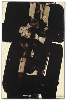Pierre Soulages - Brou de noix sur papier 50 x 32.7 cm, 1972-1974