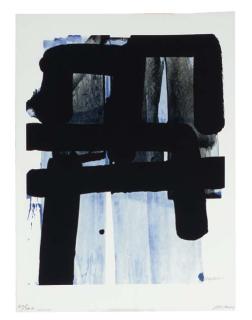 Pierre Soulages - Composition en Noire et Bleu