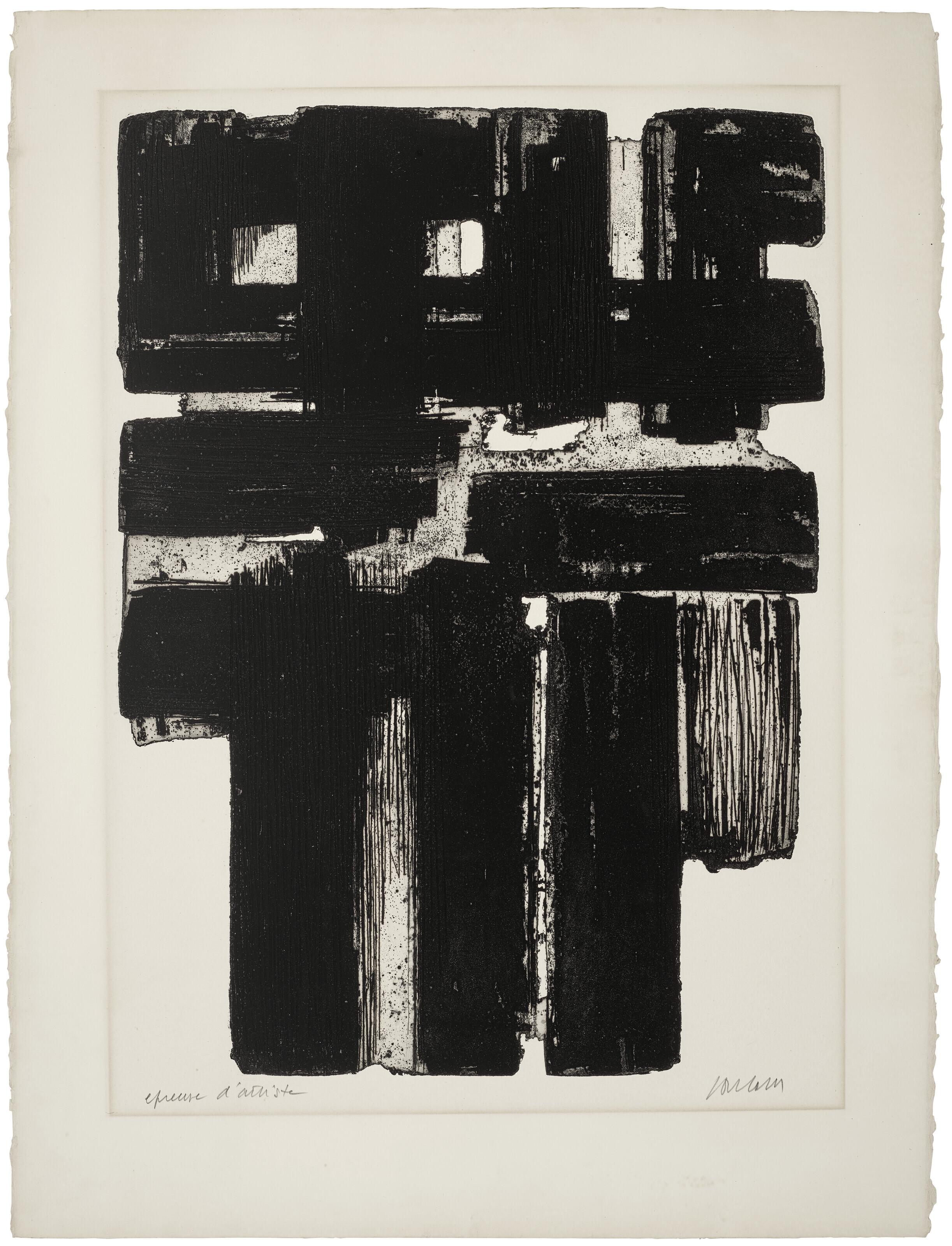 Pierre Soulages - Eau-forte no. 10b