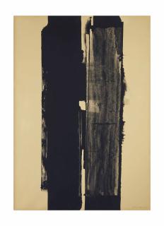 Pierre Soulages - Gouache sur papier 108x76 cm., 1973