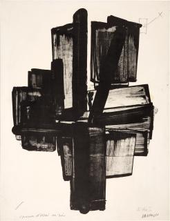 Pierre Soulages - Lithographie No 4 (Rivière 8)