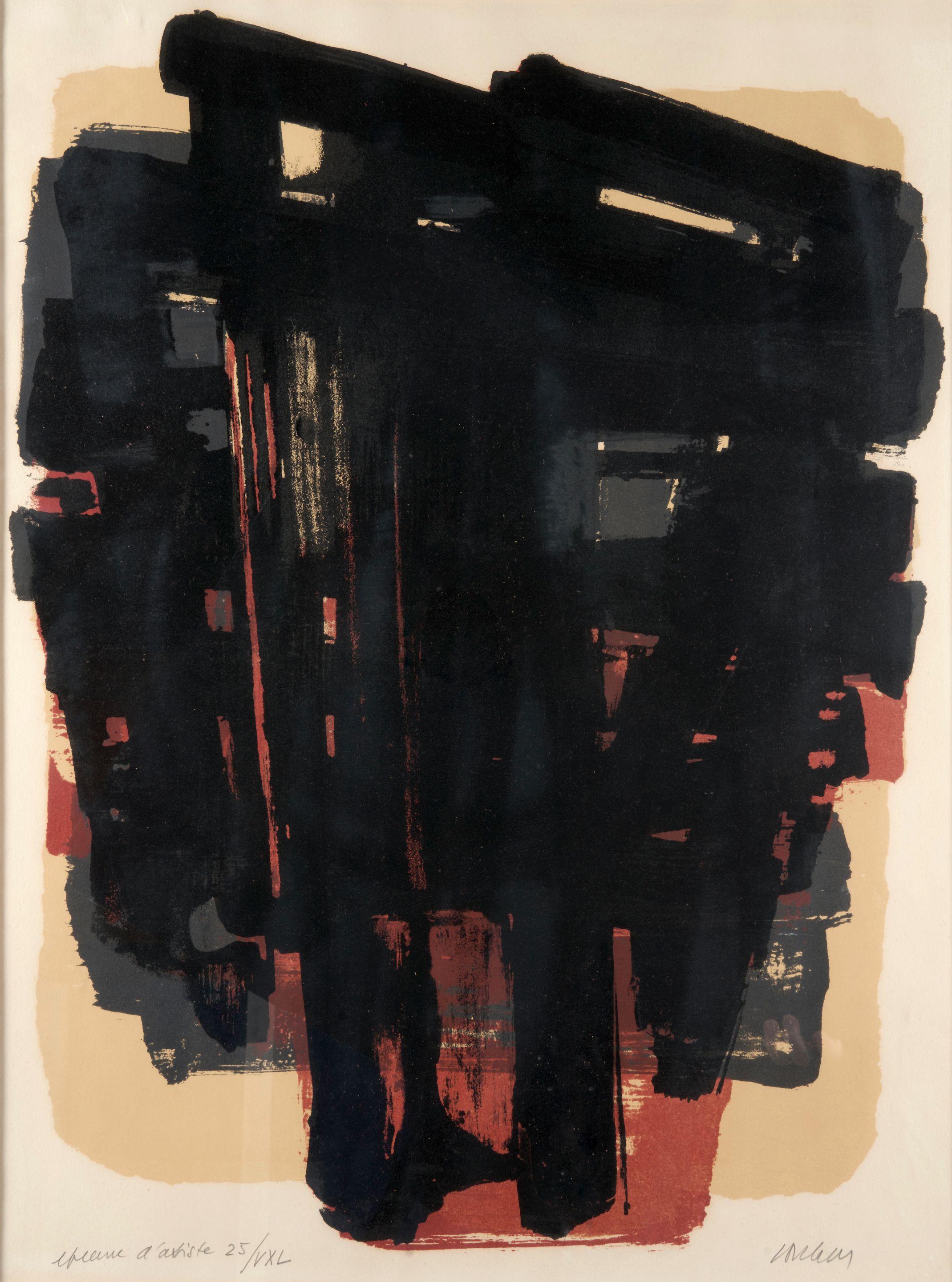 Pierre Soulages - Lithographie No. 8