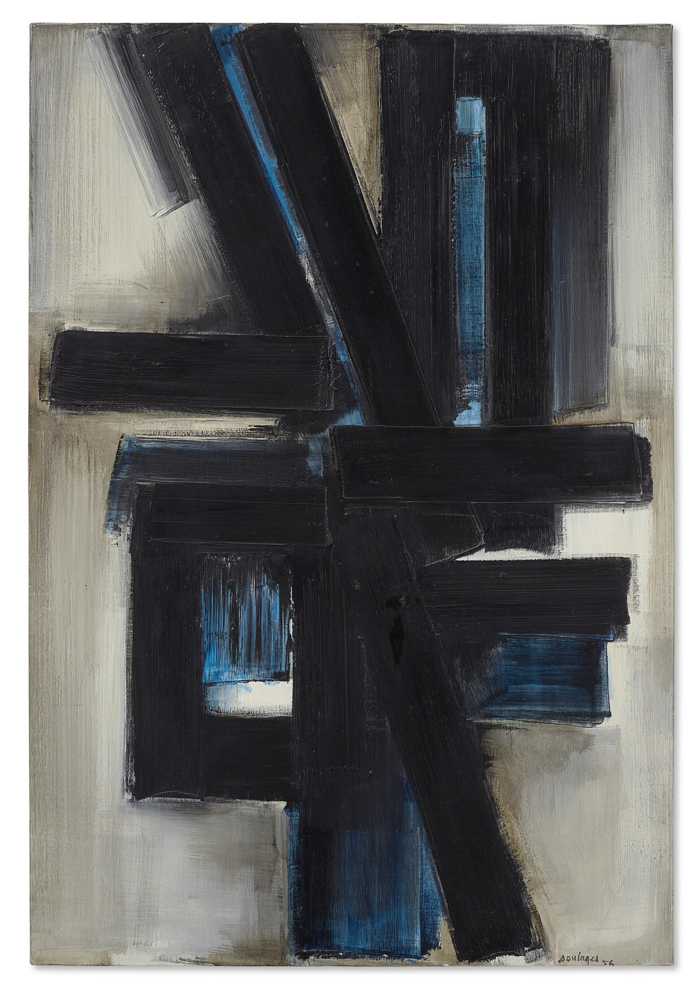 Pierre Soulages - Peinture 130 x 89 cm, 8 mars 1956