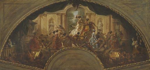 Pierre Subleyras - The Triumph of Harlequin And Columbine: A Design For A Fan