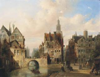 Pierre Tetar Van Elven - A Cappricio View In A Dutch Town