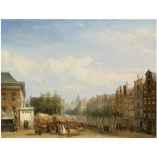 Pierre Tetar van Elven - Dutch Many Figures On The Botermarkt, Amsterdam