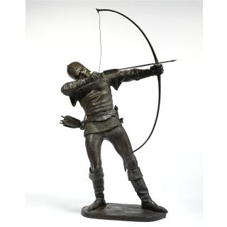 Pierre Tourgueneff - A Bronze Of A Medieval Archer