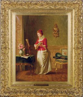 Pierre Toussaint - An elegant lady practising music in an interior