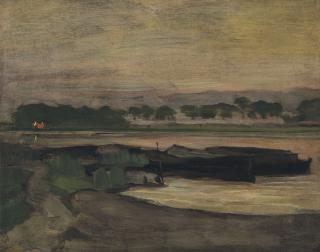 Piet Mondrian - Aan Ouderkerkerdijk bij de Omval in de Avond II