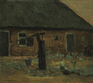 Piet Mondrian - Boerderij waarvoor een waterpomp