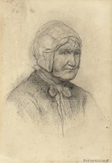 Piet Mondrian - Head of an Achterhoek Farm Woman