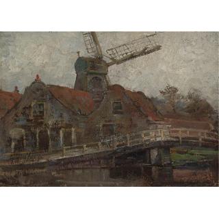 Piet Mondrian - Houses And Paltrok Mill On The Voorweg