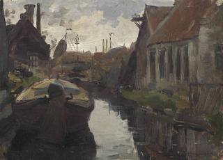 Piet Mondrian - Lange Bleekerssloot with Barge
