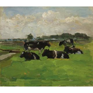 Piet Mondrian - Polder Landscape With Group Of Five Cows