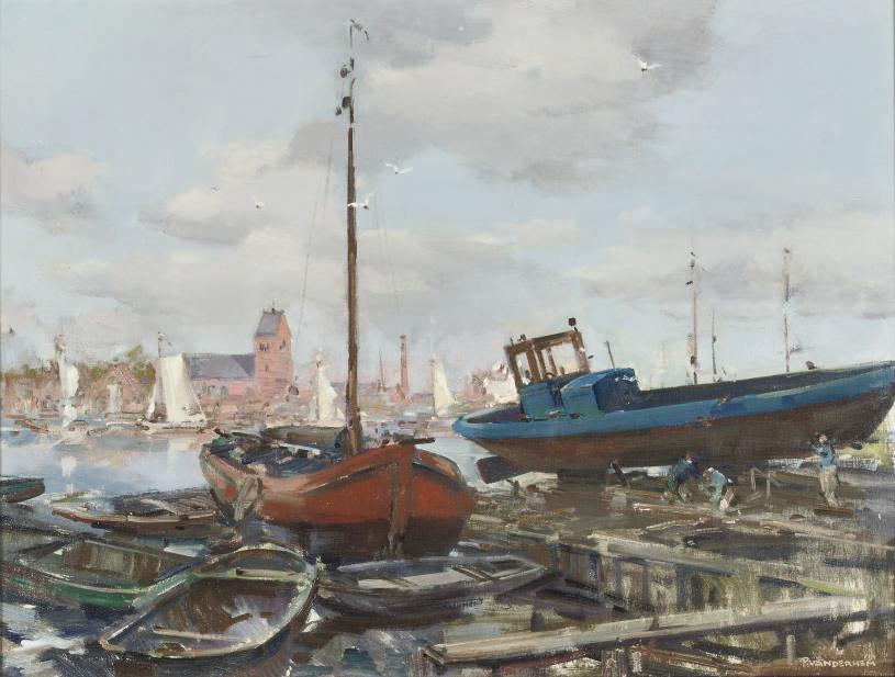 Piet van der Hem - Shipyard at Grouw
