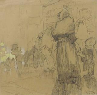 Piet van der Hem - Street scene, Paris