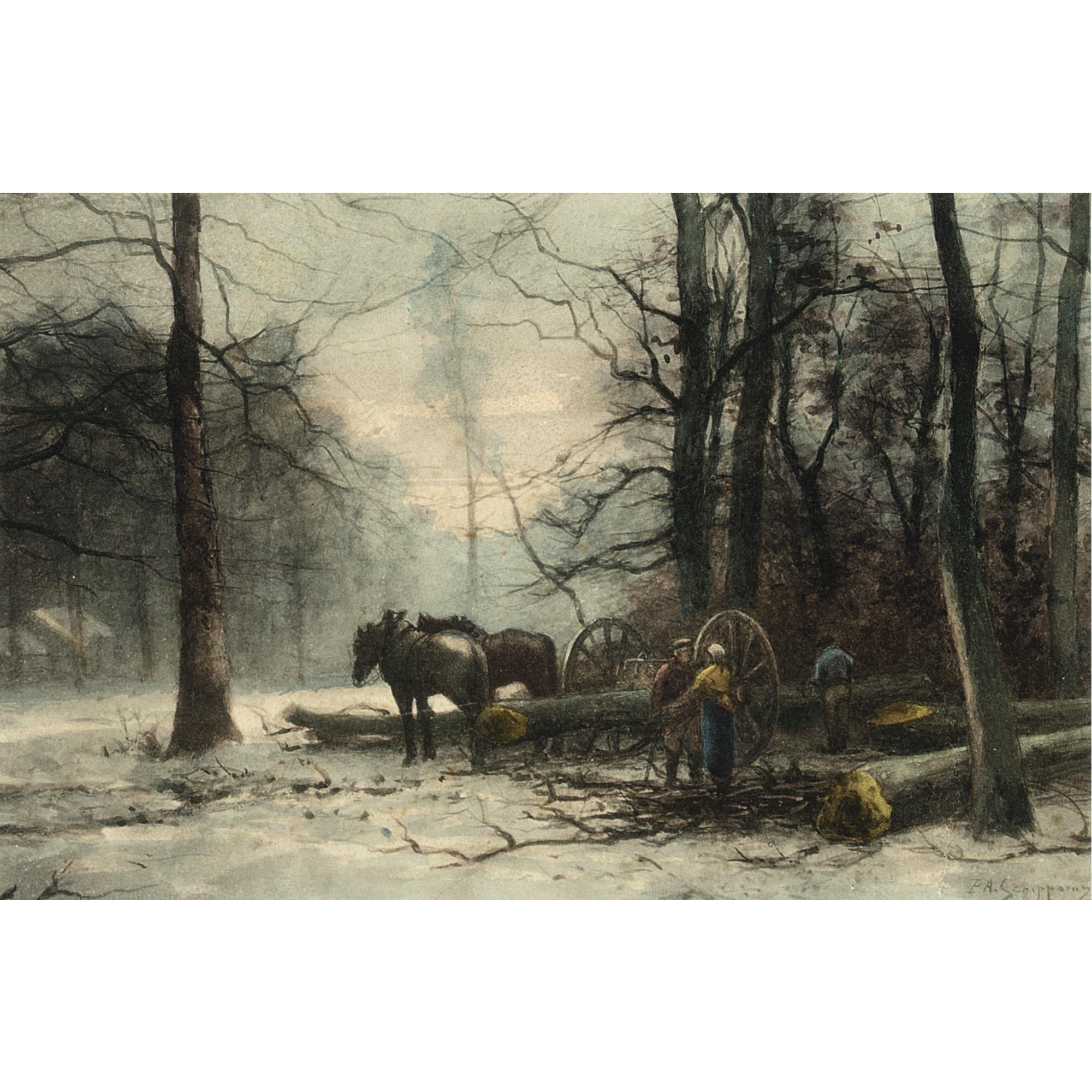 Pieter Adrianus Schipperus - Woodcutters Near A \