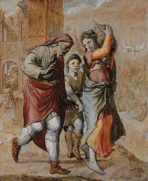 Pieter Aertsen - The expulsion of Hagar and Ishmael