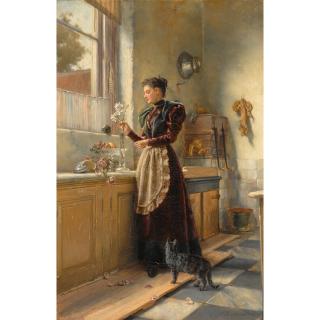 Pieter Alardus Haaxman - Arranging The Flowers