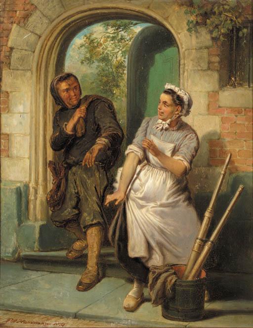 Pieter Alardus Haaxman - The Chimney-sweeper and the maid