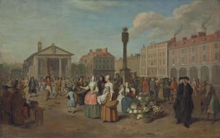 Pieter Angellis - A view of Covent Garden, London, on market day