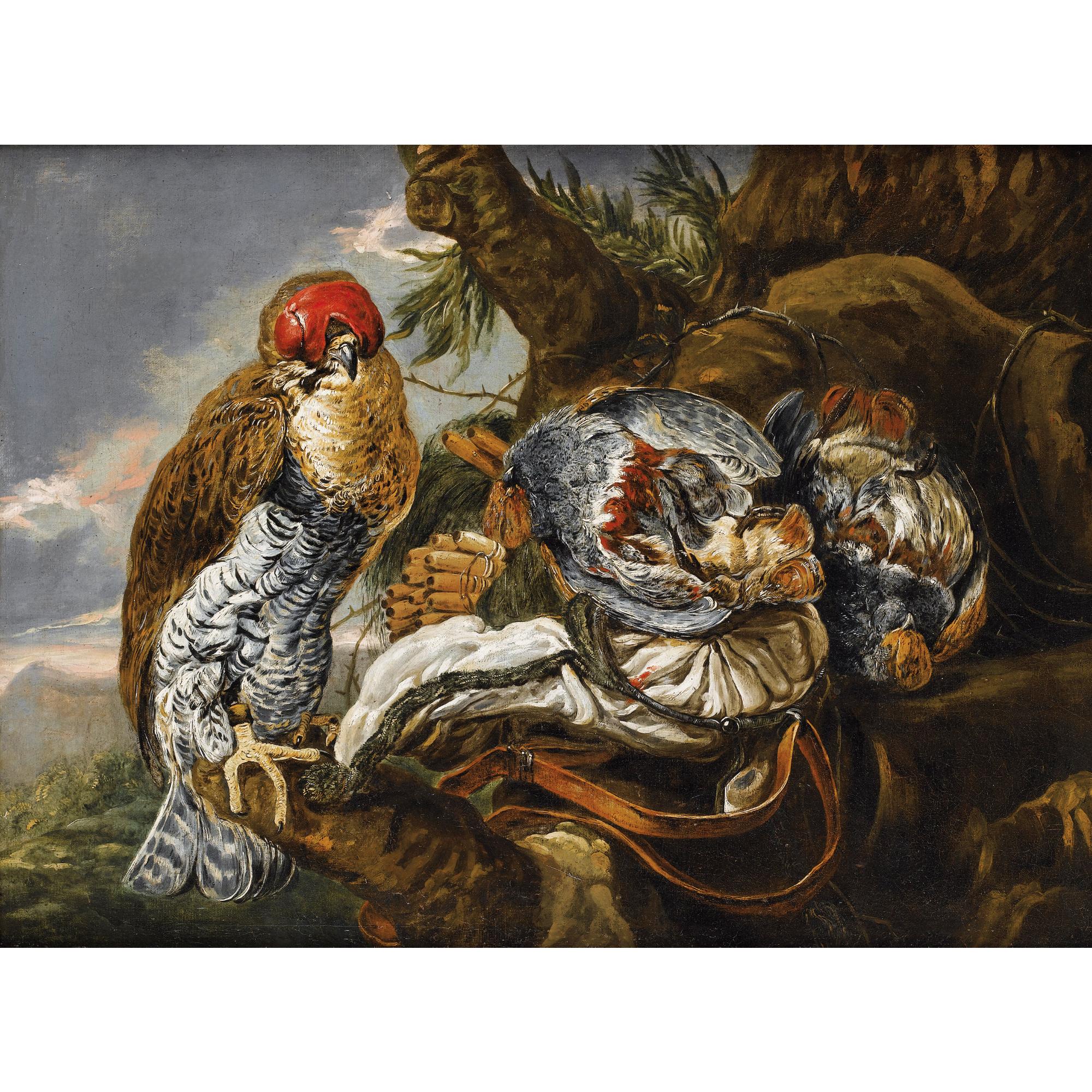 Pieter Boel - Un Faucon Gardant Un Trophée De Chasse