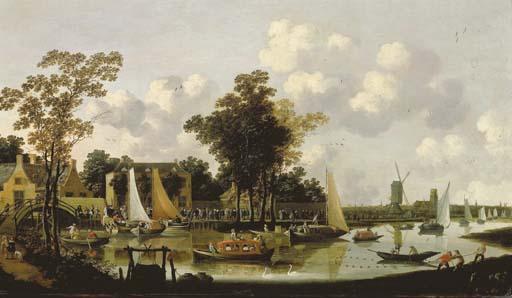 Pieter Bout - A holiday afternoon on the Zwaenhals, near Rotterdam