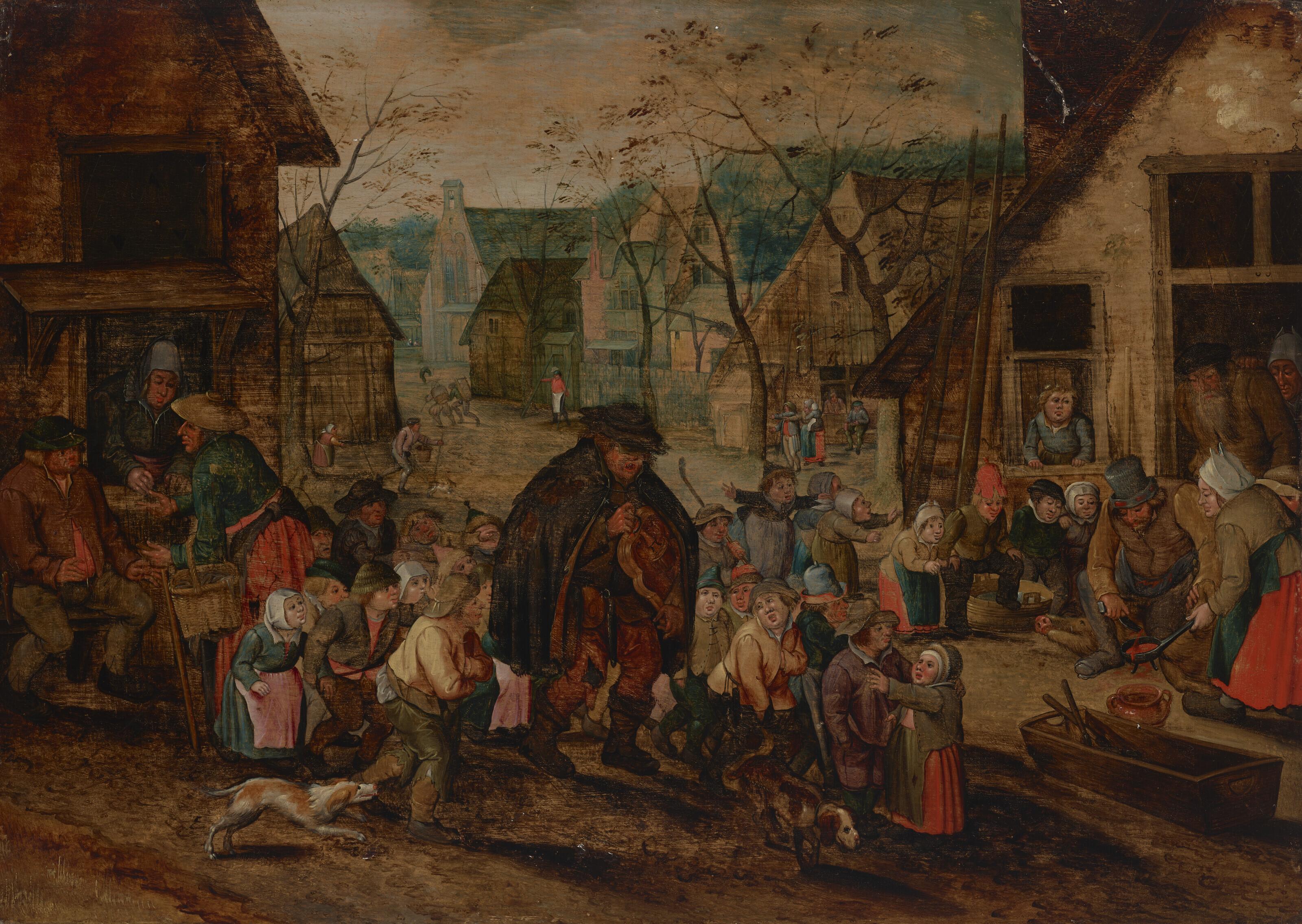 Pieter Brueghel II - The blind hurdy-gurdy player