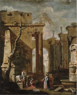 Pieter Casteels III - Christ And The Centurion In A Ruined Temple