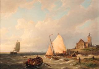 Pieter Christian Dommersen - Fishermen off the coast