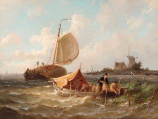 Pieter Christian Dommersen - Fishermen setting their lobster pots