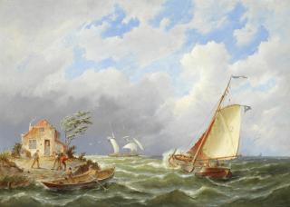 Pieter Christian Dommersen - On the isle of Arneland, Holland