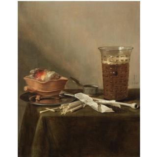 Pieter Claesz. - Still Life With A Brazier, A Glass Of Beer And A Clay Pipe