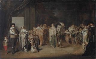 Pieter Codde - A Group Portrait Of An Elegant Family And A Company Dancing, Conversing And Making Music In An Interior