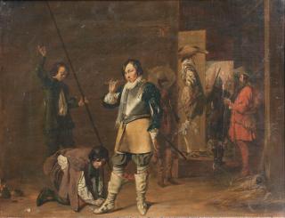 Pieter Codde - A guardroom interior with the call to arms