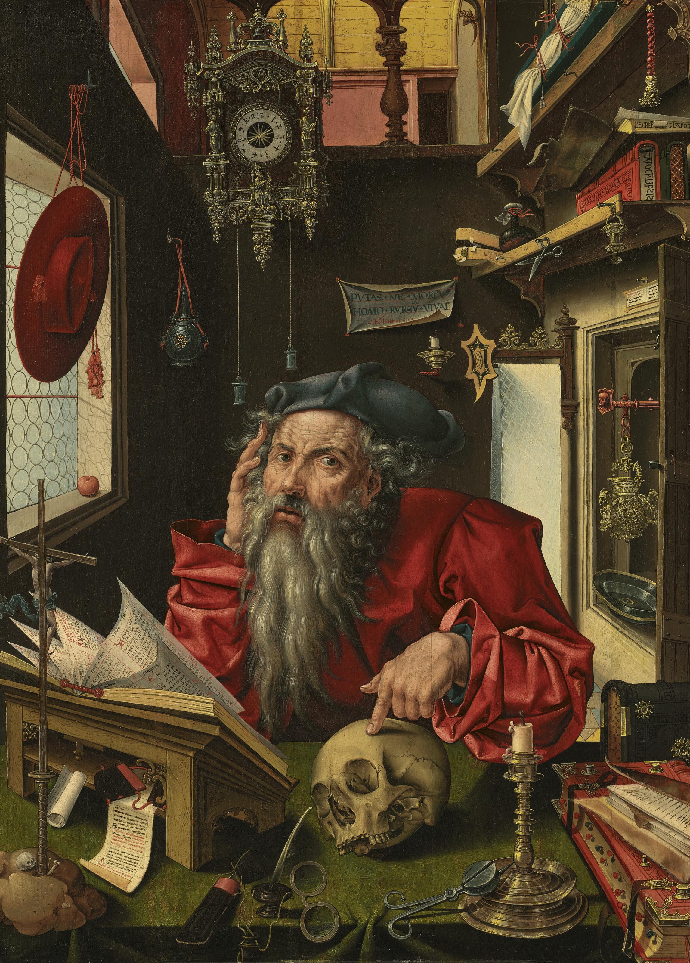 Pieter Coecke Van Aelst I - Saint Jerome in his study
