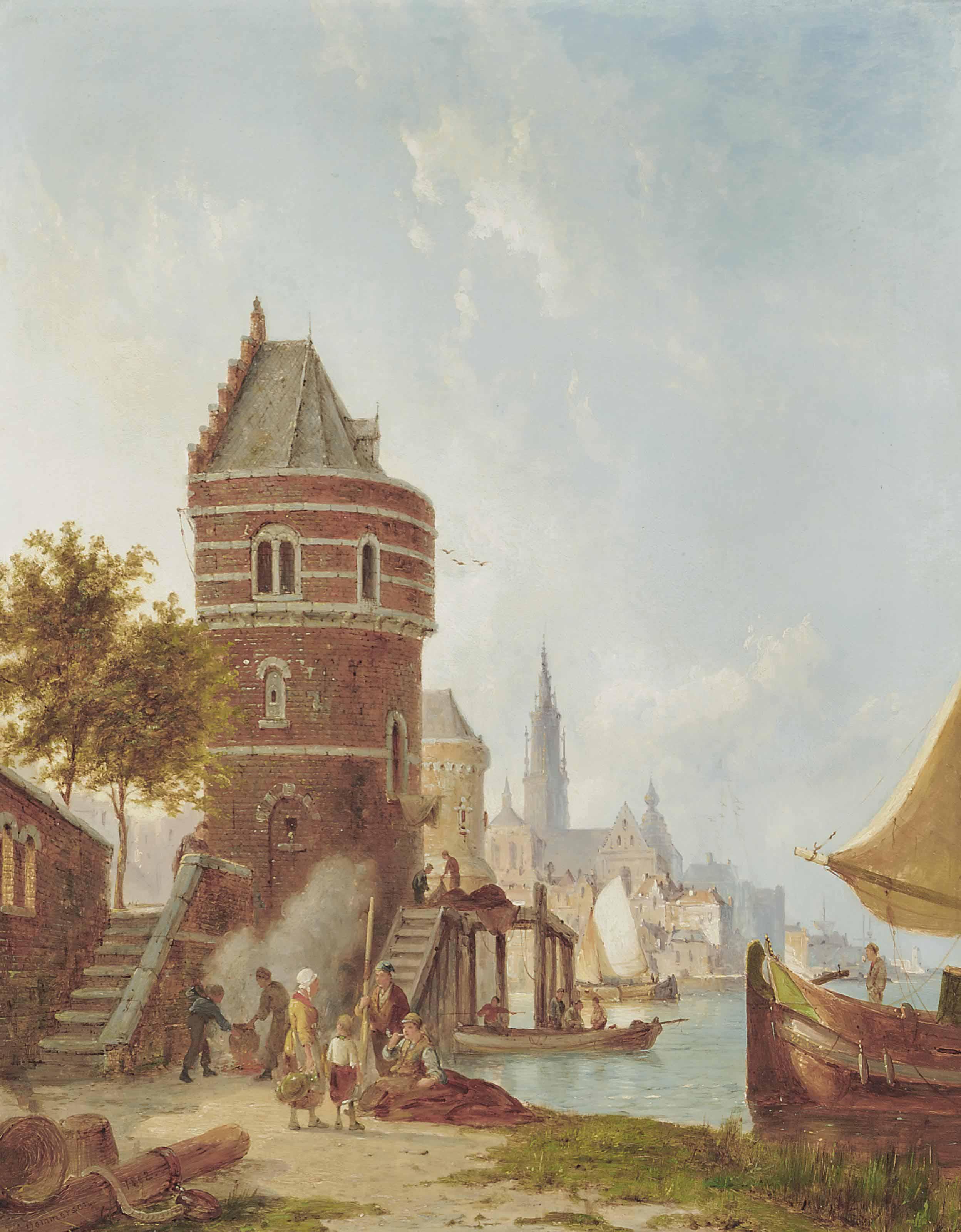 Pieter Cornelis Dommersen - Antwerp harbour