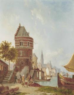 Pieter Cornelis Dommersen - Antwerp harbour