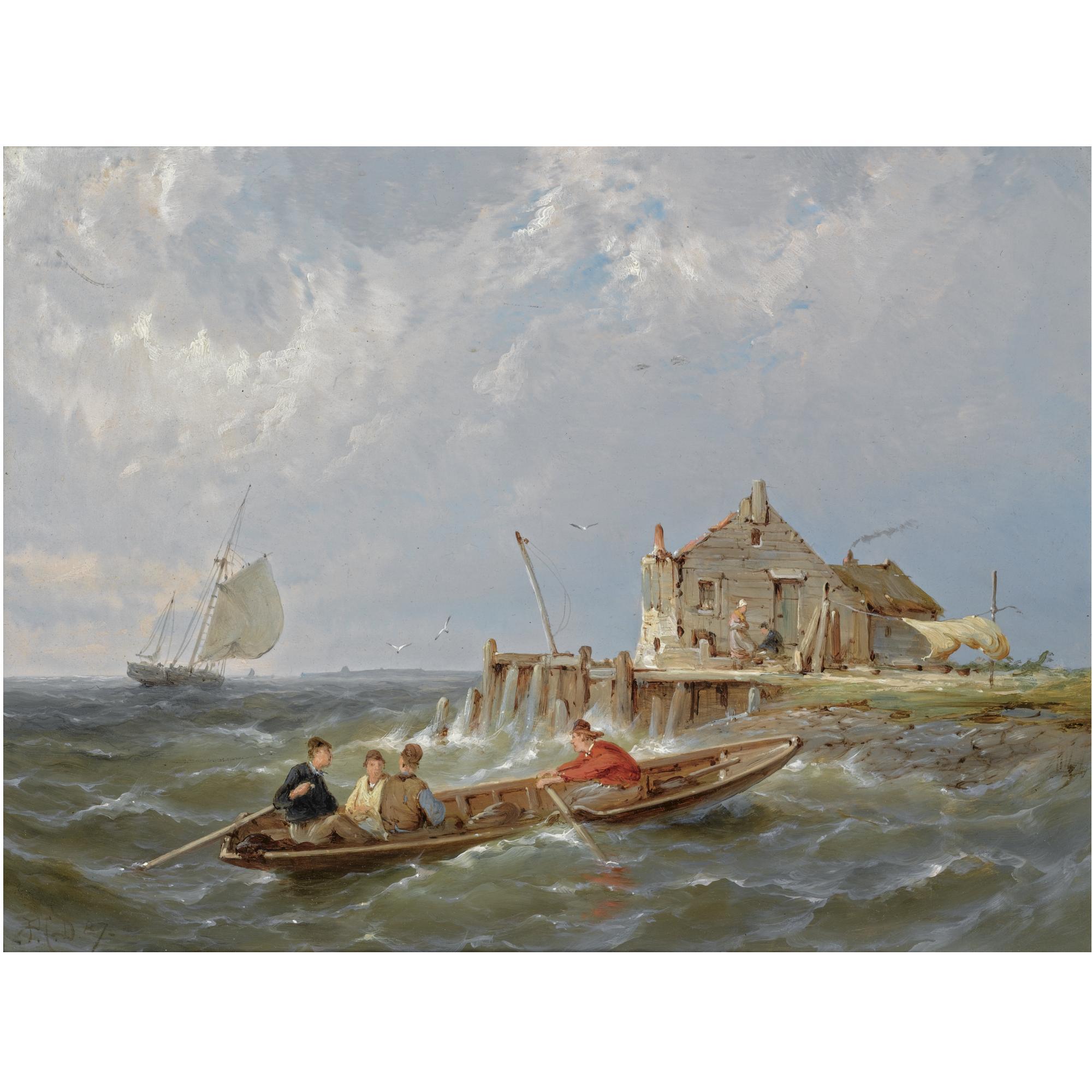 Pieter Cornelis Dommersen - Dutch Fishermen Off Durgerdam