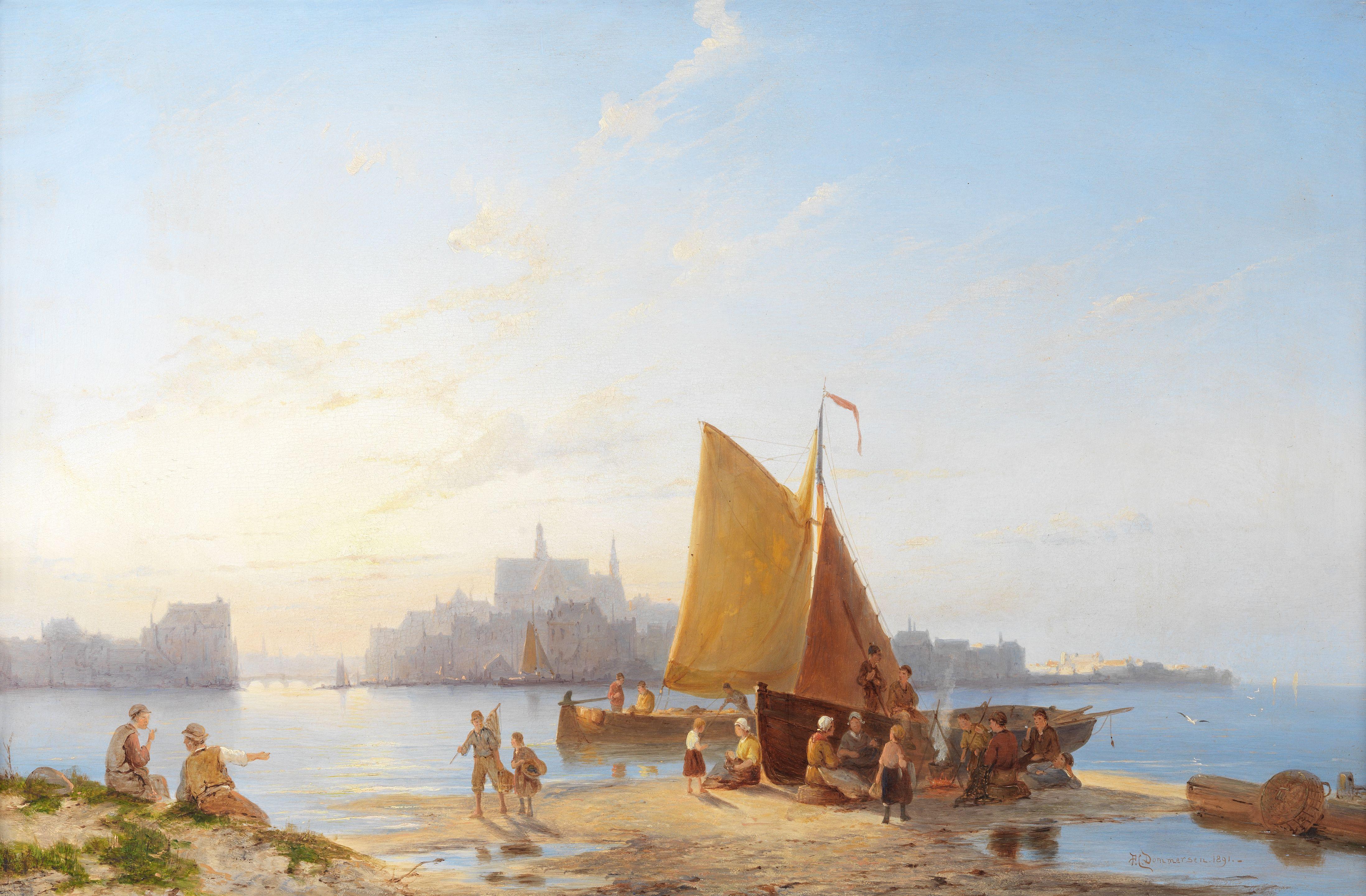 Pieter Cornelis Dommersen - Kampen on the Zuider-Zee
