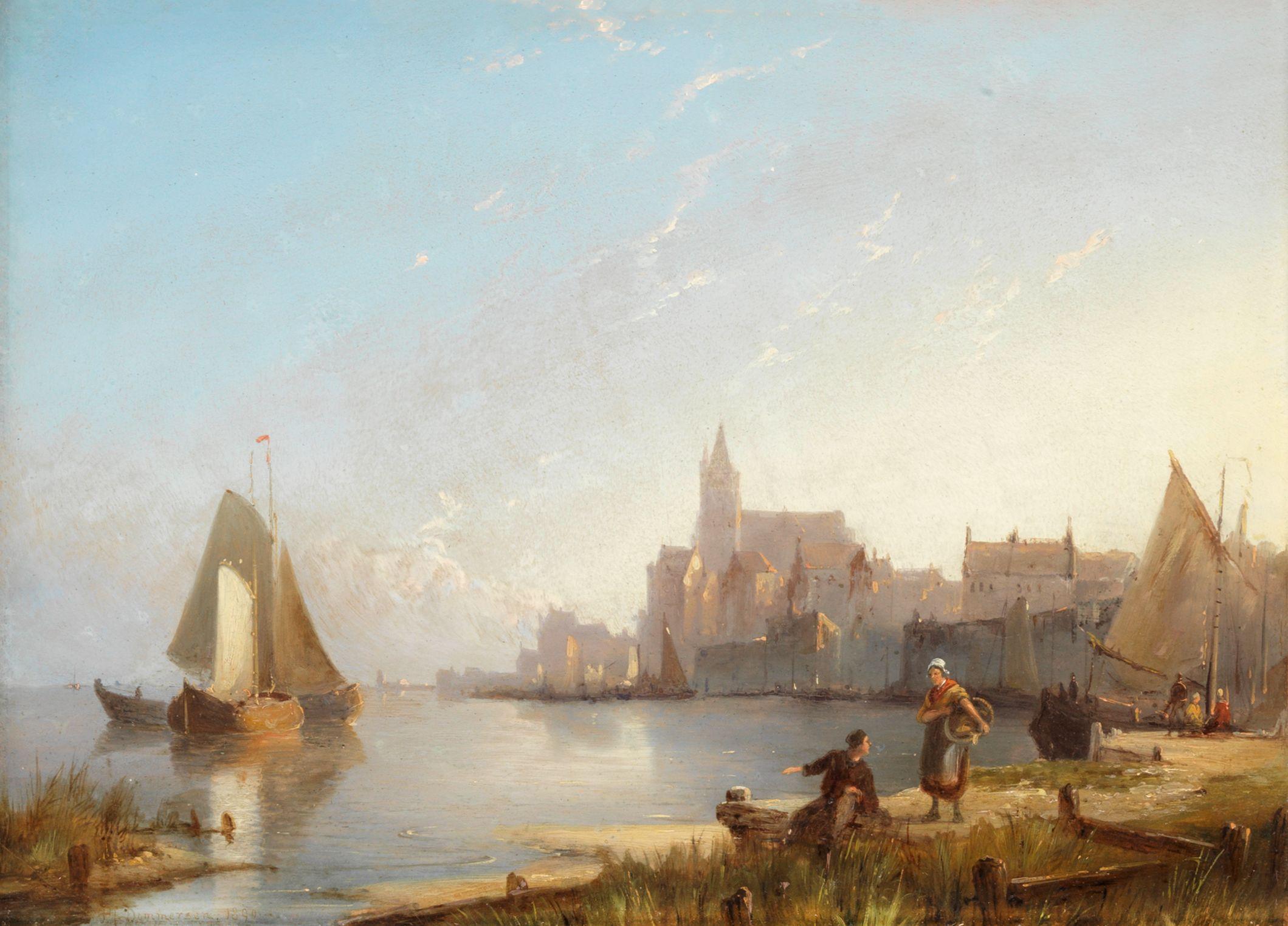 Pieter Cornelis Dommersen - Kampen on the Zuiderzee