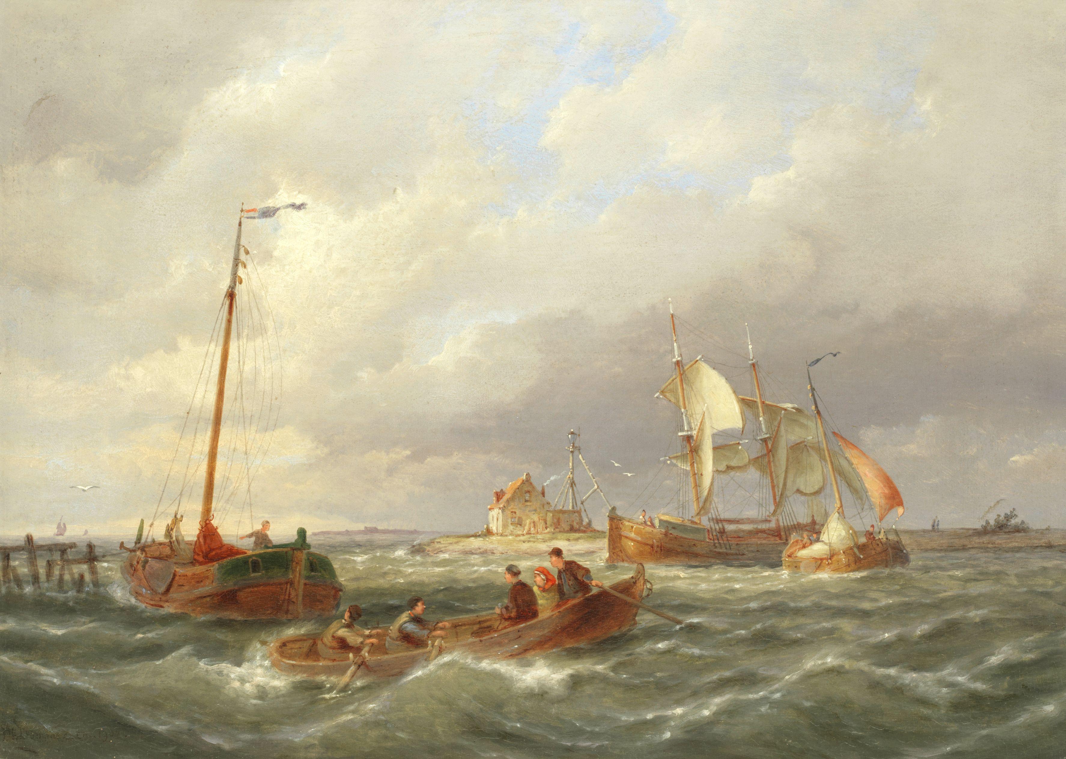 Pieter Cornelis Dommersen - On The Zuiderzee, A Pair (2)