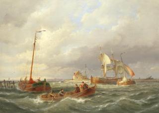 Pieter Cornelis Dommersen - On The Zuiderzee, A Pair (2)